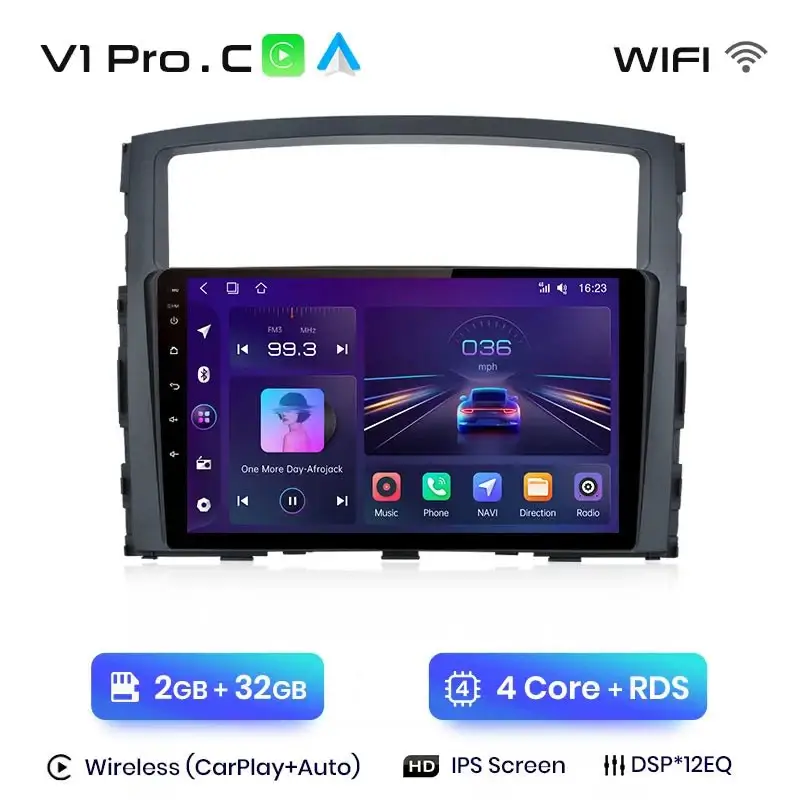 Radio Android do Mitsubishi Pajero IV (V80 V90) (2006-2014) CarPlay Android Auto 4G WiFi GPS DSP