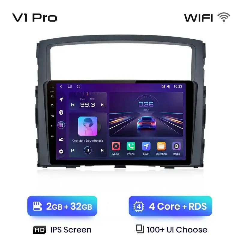 Radio Android do Mitsubishi Pajero IV (V80 V90) (2006-2014) CarPlay Android Auto 4G WiFi GPS DSP