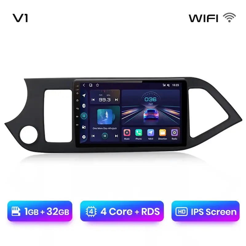 Radio Android do KIA Morning Picanto (2011-2016) CarPlay Android Auto 4G WiFi GPS DSP