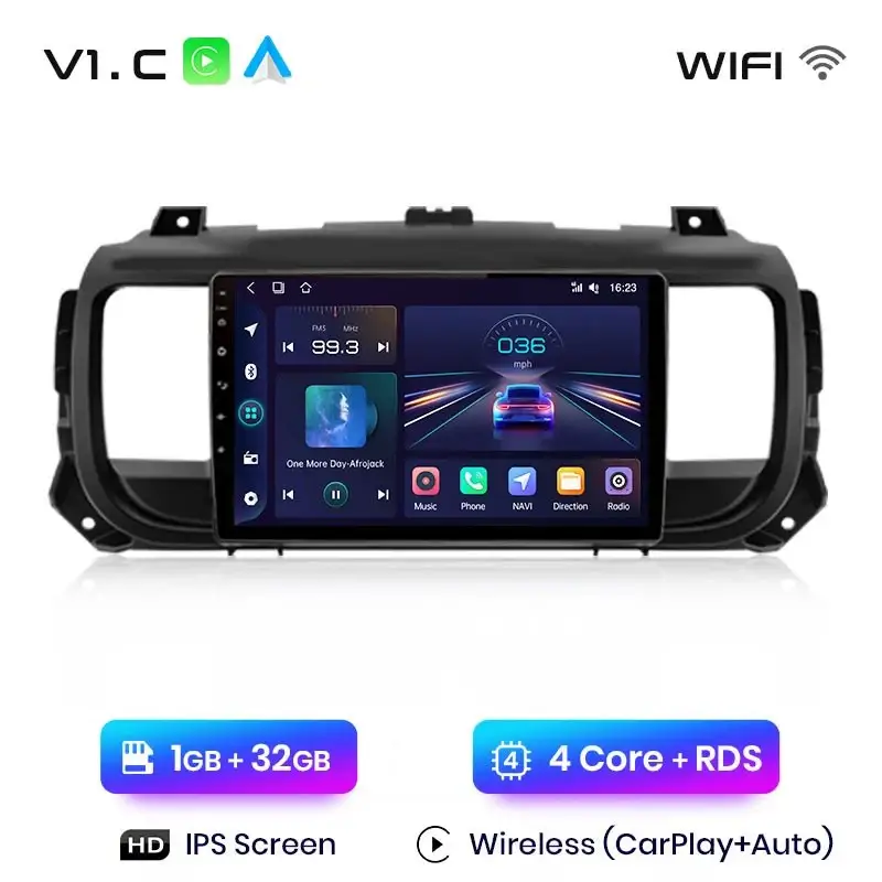 Radio Android do Peugeot Expert III Citroen Jumpy III Spacetourer (2016-2021) CarPlay Android Auto 4G WiFi GPS DSP
