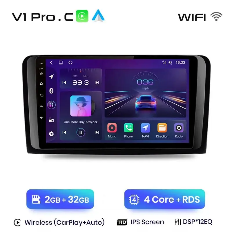 Radio Android do Mercedes-Benz ML W164 GL X164 CarPlay Android Auto 4G WiFi GPS DSP