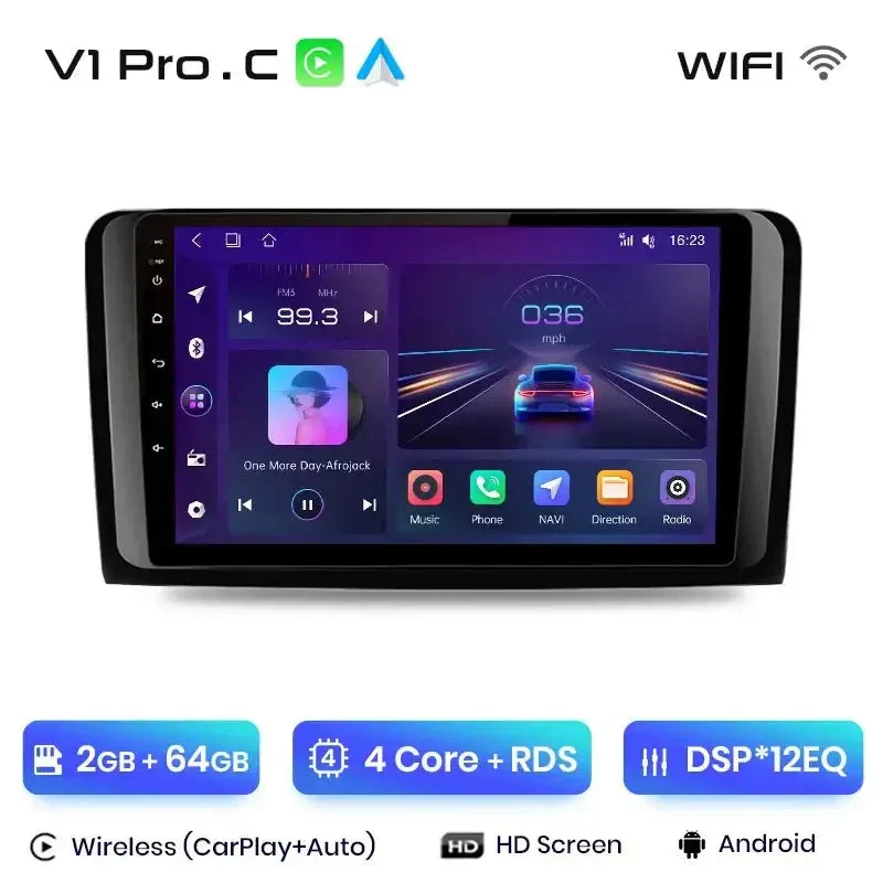 Radio Android do Mercedes-Benz ML W164 GL X164 CarPlay Android Auto 4G WiFi GPS DSP