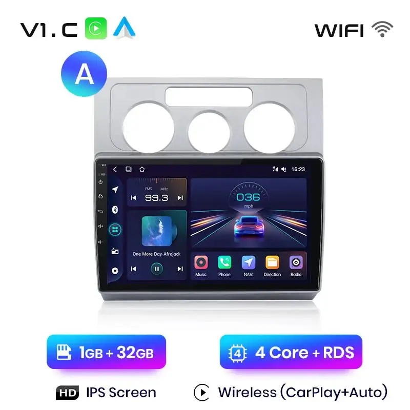 Radio Android do Volkswagen VW Touran I (2003-2010) CarPlay Android Auto 4G WiFi GPS DSP