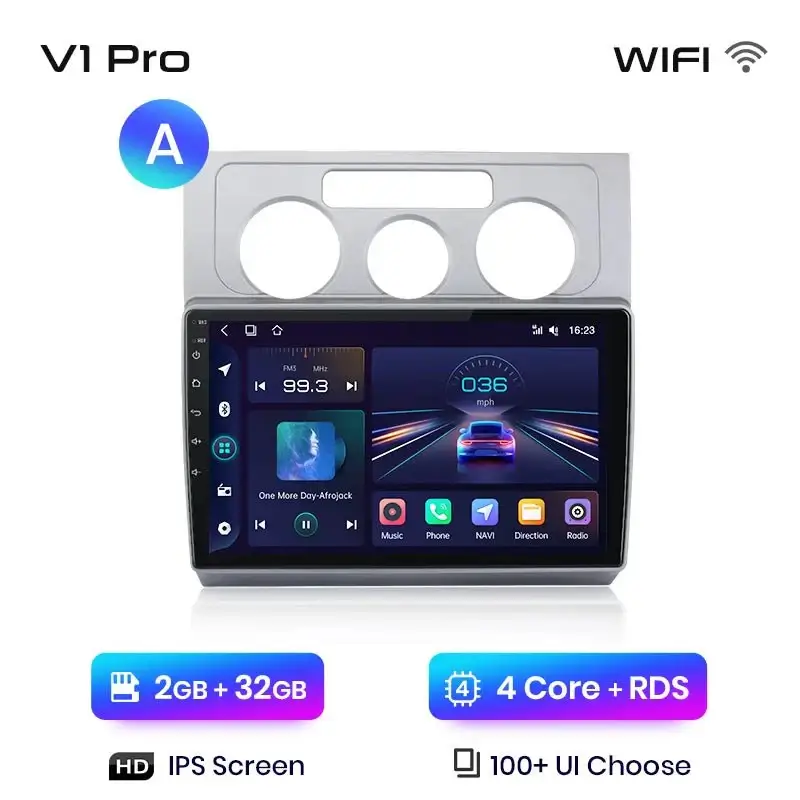 Radio Android do Volkswagen VW Touran I (2003-2010) CarPlay Android Auto 4G WiFi GPS DSP