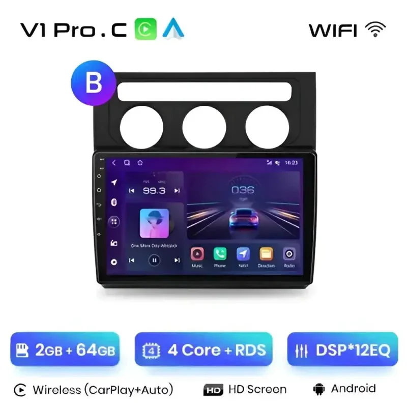 Radio Android do Volkswagen VW Touran I (2003-2010) CarPlay Android Auto 4G WiFi GPS DSP