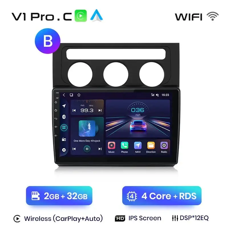 Radio Android do Volkswagen VW Touran I (2003-2010) CarPlay Android Auto 4G WiFi GPS DSP