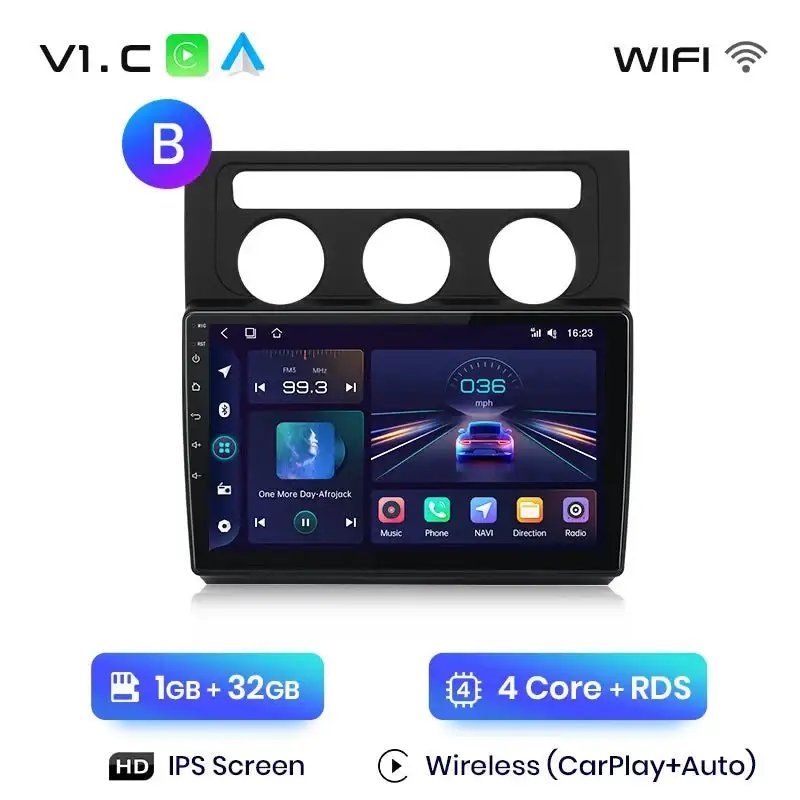 Radio Android do Volkswagen VW Touran I (2003-2010) CarPlay Android Auto 4G WiFi GPS DSP