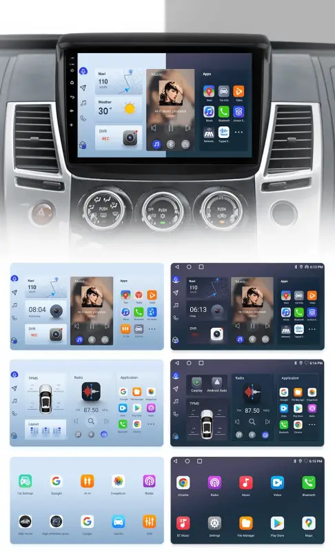 Radio Android do Mitsubishi Pajero Sport II L200 Triton (2008-2016) CarPlay Android Auto 4G WiFi GPS DSP