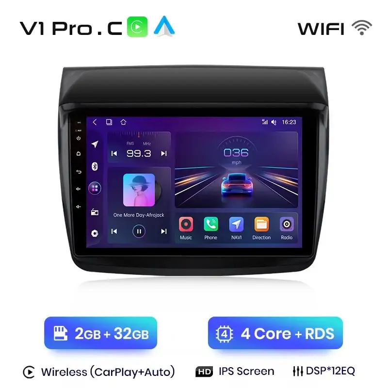 Radio Android do Mitsubishi Pajero Sport II L200 Triton (2008-2016) CarPlay Android Auto 4G WiFi GPS DSP