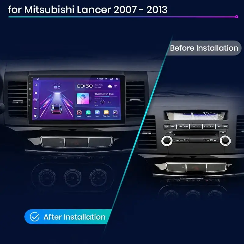 Radio Android do Mitsubishi Lancer (2007-2013) CarPlay Android Auto 4G WiFi GPS DSP