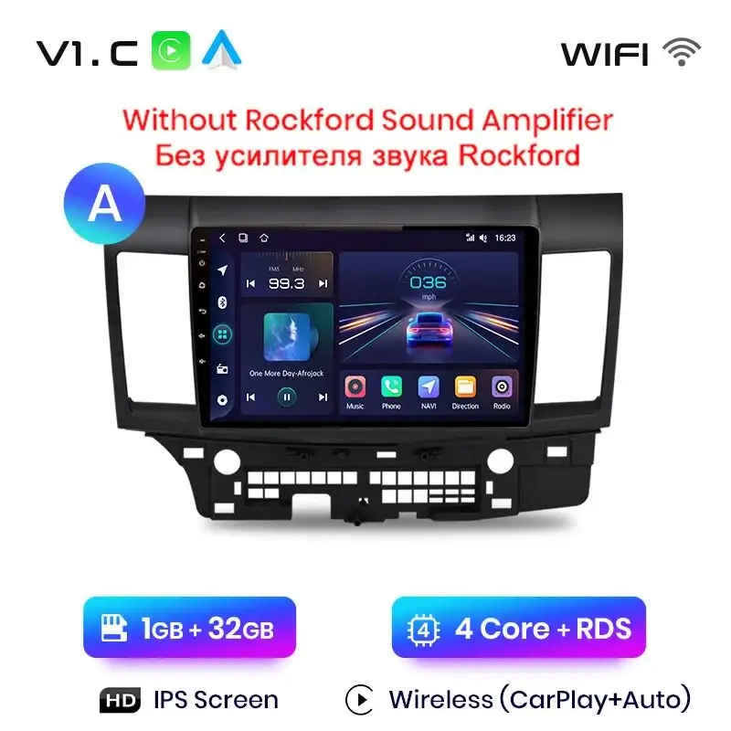 Radio Android do Mitsubishi Lancer (2007-2013) CarPlay Android Auto 4G WiFi GPS DSP