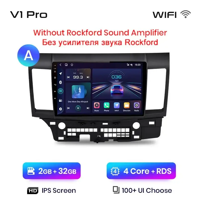 Radio Android do Mitsubishi Lancer (2007-2013) CarPlay Android Auto 4G WiFi GPS DSP