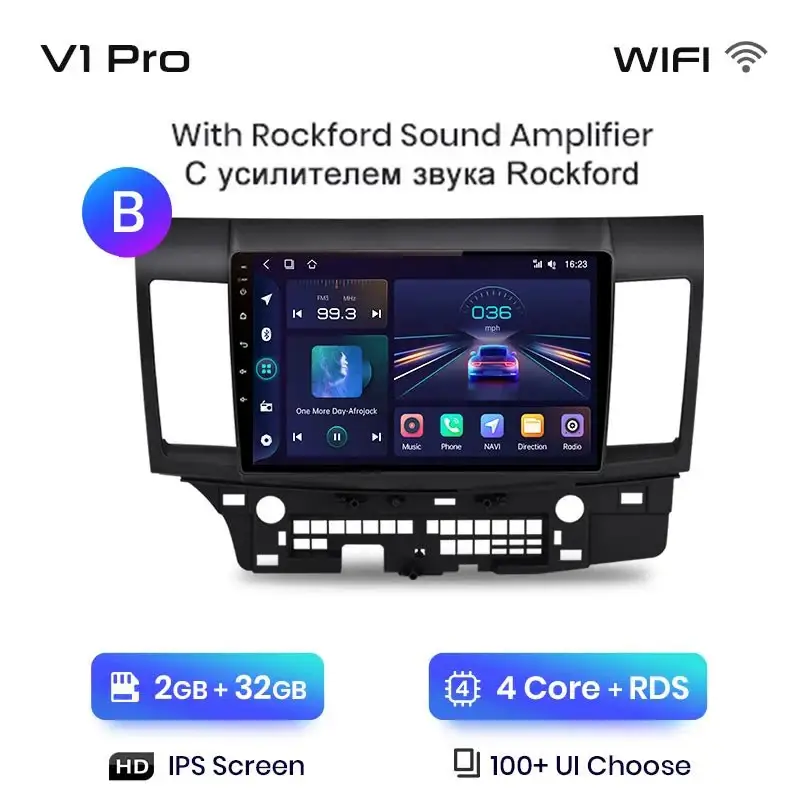 Radio Android do Mitsubishi Lancer (2007-2013) CarPlay Android Auto 4G WiFi GPS DSP