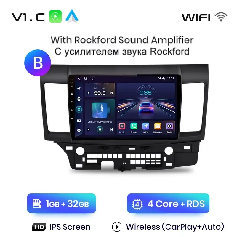 Radio Android do Mitsubishi Lancer (2007-2013) CarPlay Android Auto 4G WiFi GPS DSP