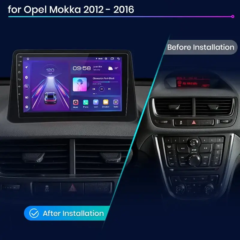 Radio Android do Opel Mokka (2012-2016) CarPlay Android Auto 4G WiFi GPS DSP