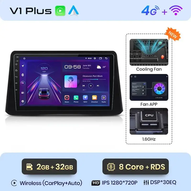 Radio Android do Opel Mokka (2012-2016) CarPlay Android Auto 4G WiFi GPS DSP