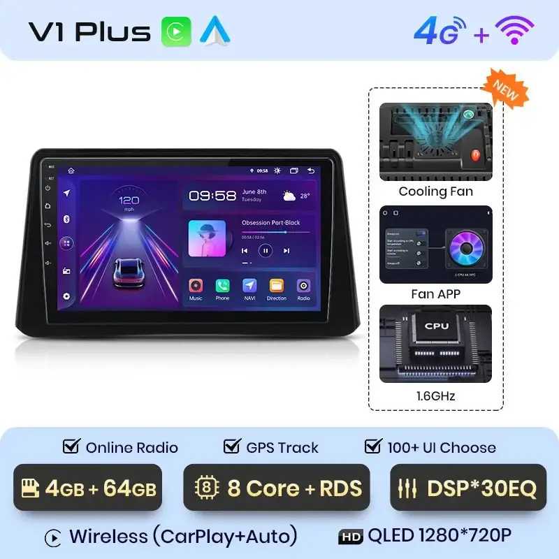 Radio Android do Opel Mokka (2012-2016) CarPlay Android Auto 4G WiFi GPS DSP