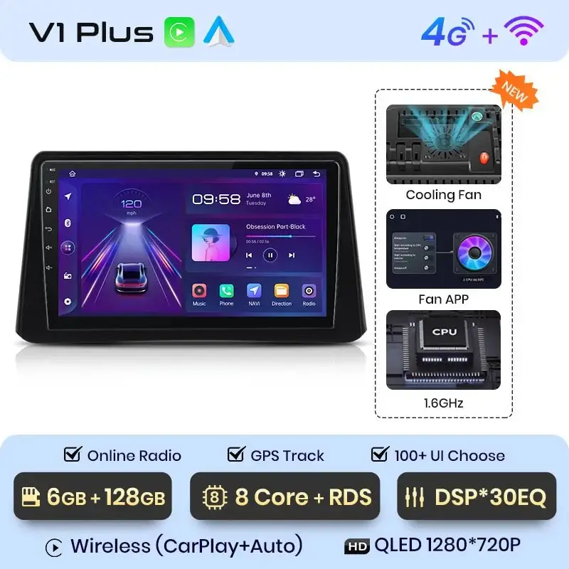 Radio Android do Opel Mokka (2012-2016) CarPlay Android Auto 4G WiFi GPS DSP