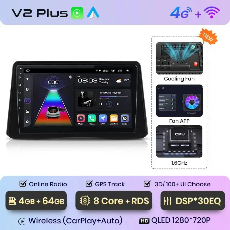 Radio Android do Opel Mokka (2012-2016) CarPlay Android Auto 4G WiFi GPS DSP