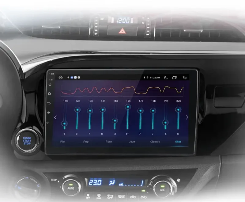 Radio Android do Toyota Hilux Pickup AN120 (2015-2020) CarPlay Android Auto 4G WiFi GPS DSP