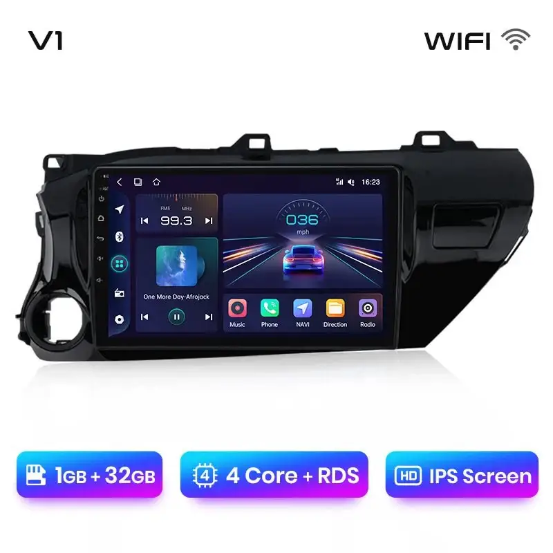 Radio Android do Toyota Hilux Pickup AN120 (2015-2020) CarPlay Android Auto 4G WiFi GPS DSP