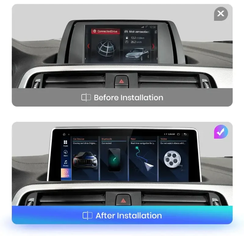 Radio Android do BMW Serii 1 F20 EVO Dedykowany (2017-2019) CarPlay Android Auto 4G WiFi GPS DSP Ekran