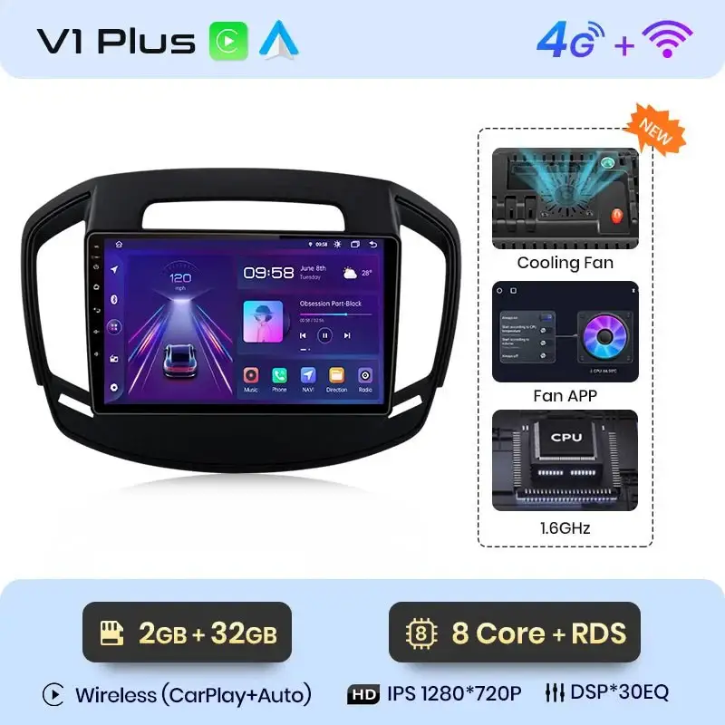 Radio Android do Opel Insignia (2013-2017) CarPlay Android Auto 4G WiFi GPS DSP