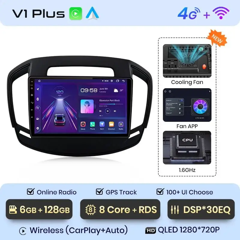 Radio Android do Opel Insignia (2013-2017) CarPlay Android Auto 4G WiFi GPS DSP