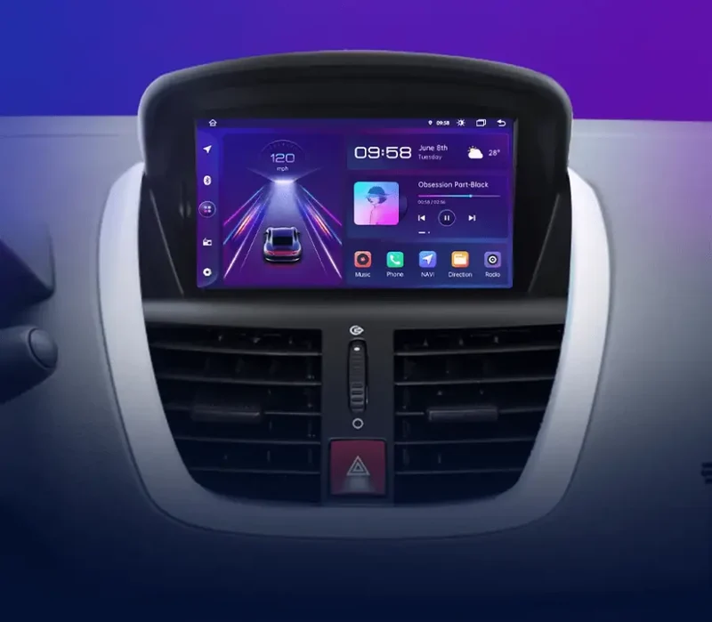Radio Android do Peugeot 207 207CC (2006-2015) CarPlay Android Auto 4G WiFi GPS DSP