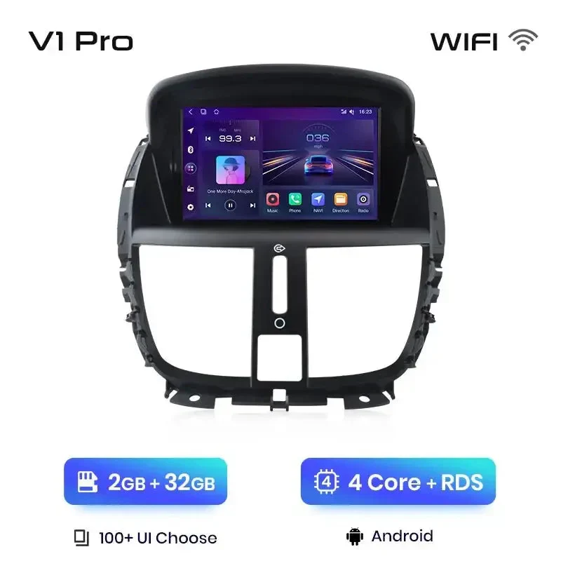 Radio Android do Peugeot 207 207CC (2006-2015) CarPlay Android Auto 4G WiFi GPS DSP