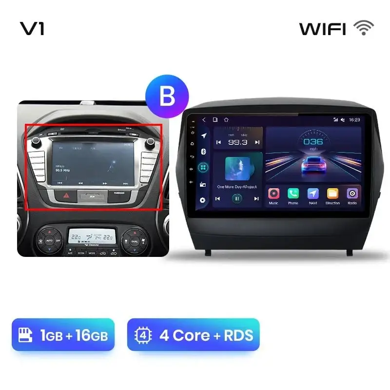 Radio Android do Hyundai Tucson II ix35 (2009-2015) CarPlay Android Auto 4G WiFi GPS DSP