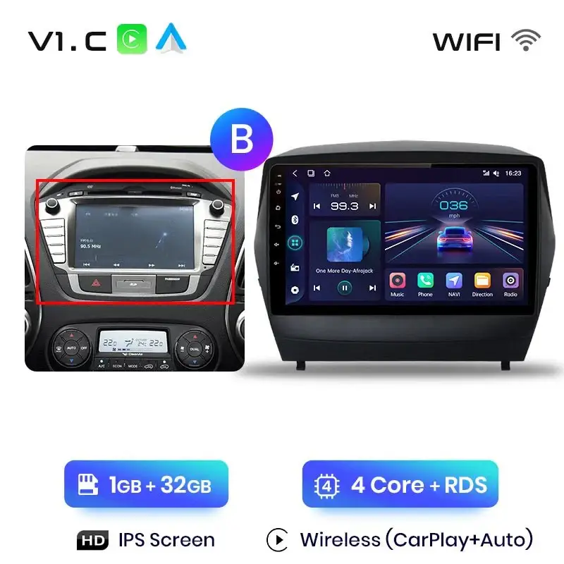 Radio Android do Hyundai Tucson II ix35 (2009-2015) CarPlay Android Auto 4G WiFi GPS DSP