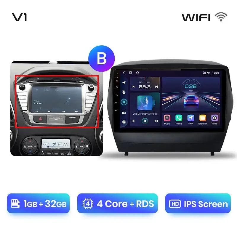 Radio Android do Hyundai Tucson II ix35 (2009-2015) CarPlay Android Auto 4G WiFi GPS DSP