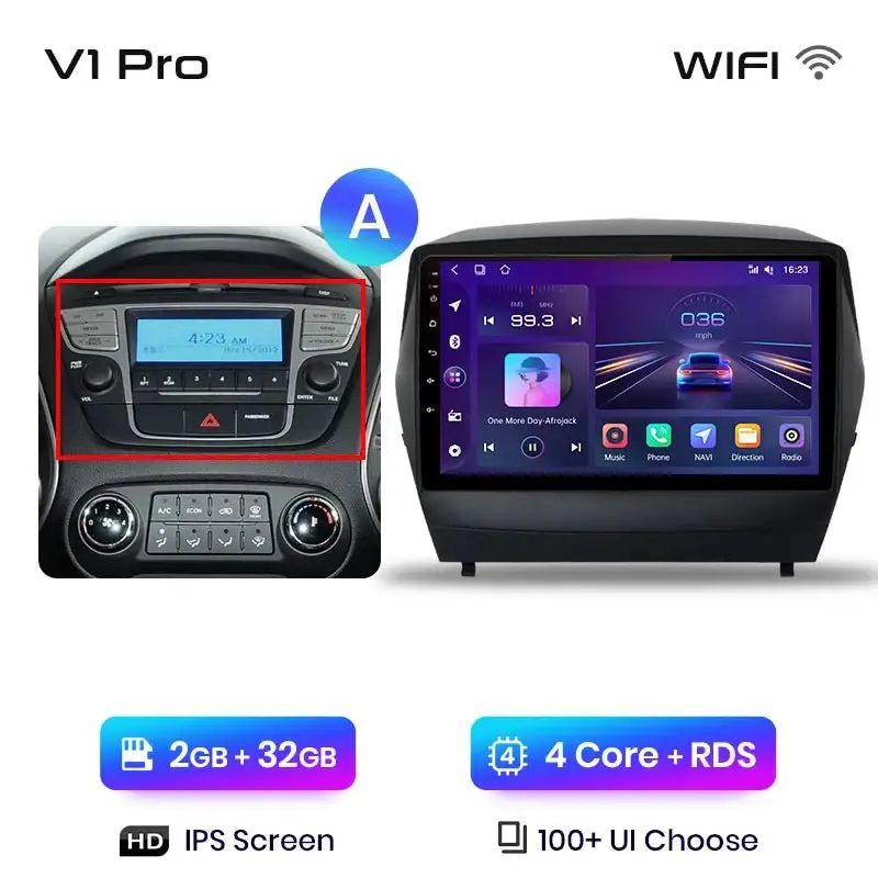 Radio Android do Hyundai Tucson II ix35 (2009-2015) CarPlay Android Auto 4G WiFi GPS DSP