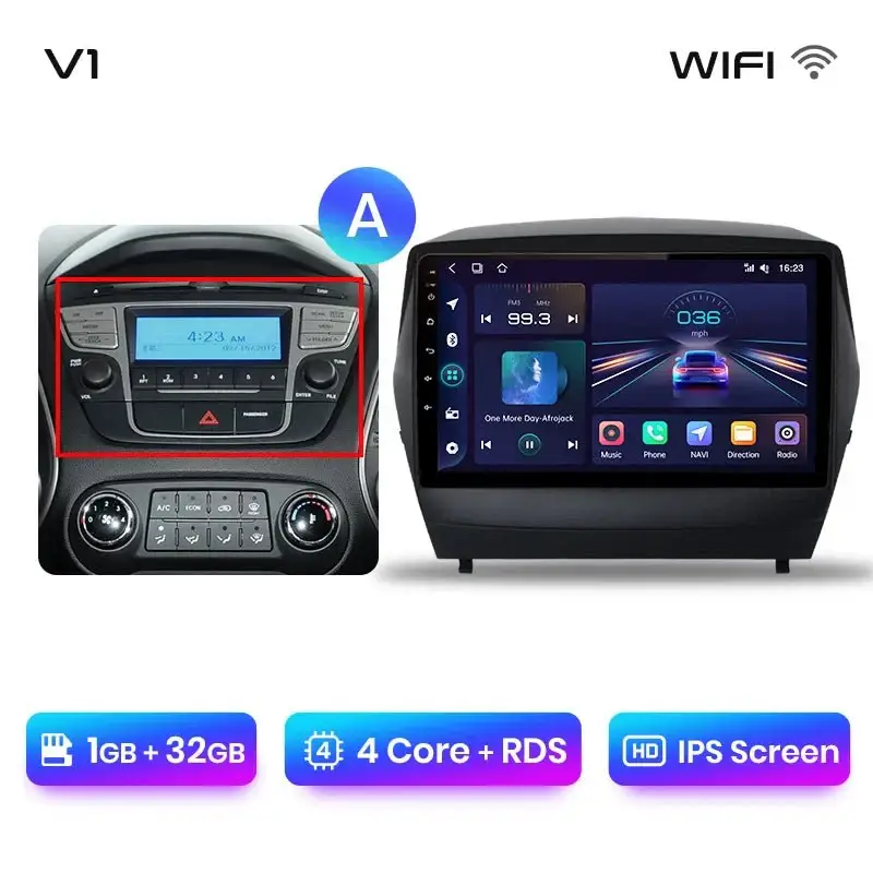 Radio Android do Hyundai Tucson II ix35 (2009-2015) CarPlay Android Auto 4G WiFi GPS DSP
