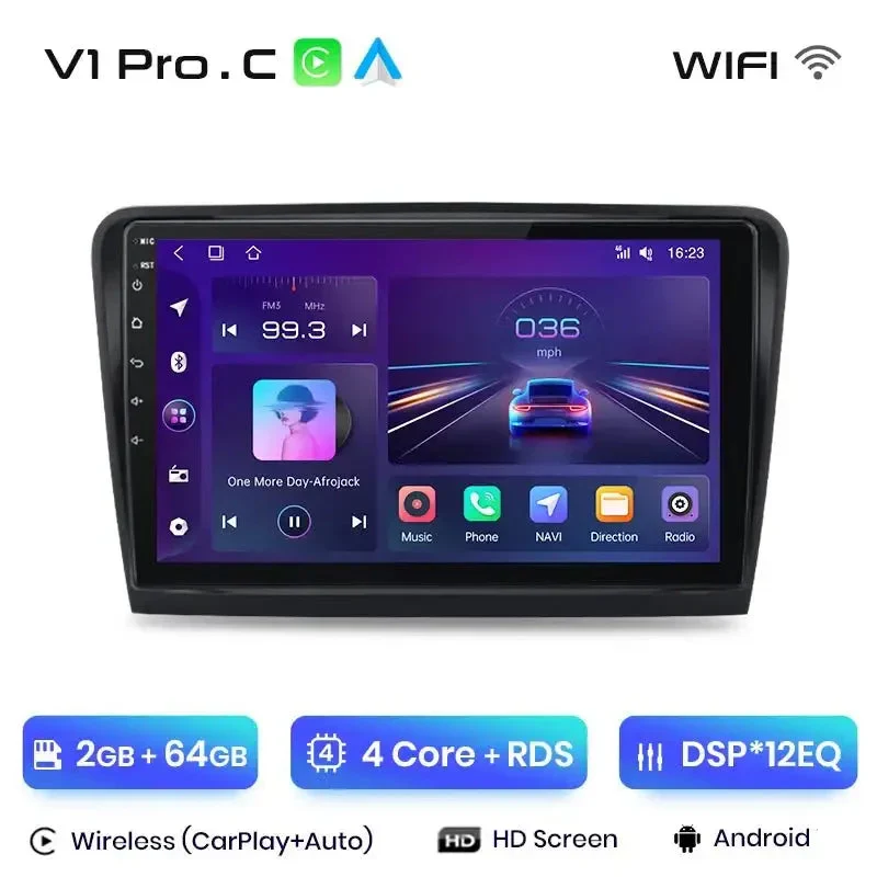 Radio Android do Skoda Superb II (2008-2015) CarPlay Android Auto 4G WiFi GPS DSP