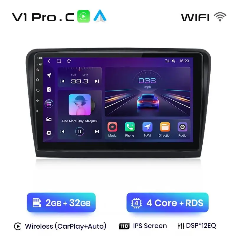Radio Android do Skoda Superb II (2008-2015) CarPlay Android Auto 4G WiFi GPS DSP