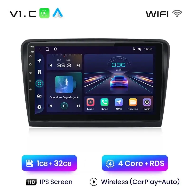 Radio Android do Skoda Superb II (2008-2015) CarPlay Android Auto 4G WiFi GPS DSP