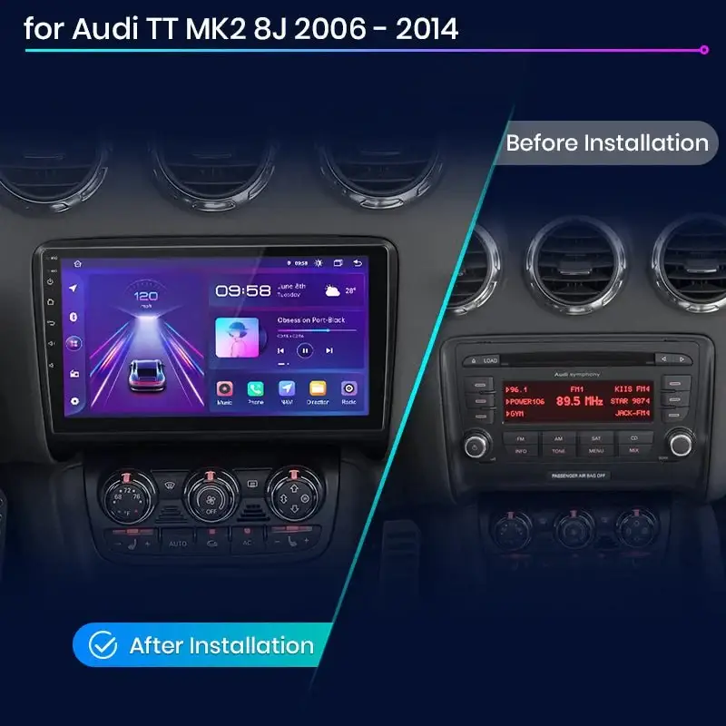 Radio Android do Audi TT MK2 (8J) (2006-2014) CarPlay Android Auto 4G WiFi GPS DSP