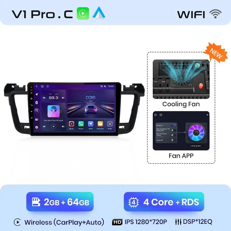 Radio Android do Peugeot 508 508SW (2011-2018) CarPlay Android Auto 4G WiFi GPS DSP