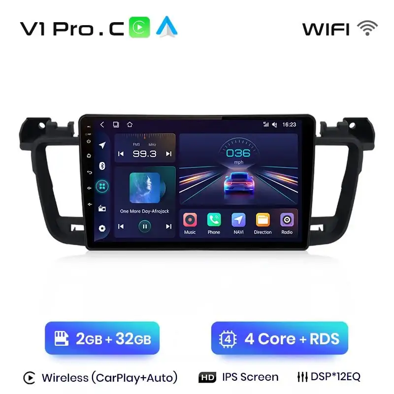 Radio Android do Peugeot 508 508SW (2011-2018) CarPlay Android Auto 4G WiFi GPS DSP