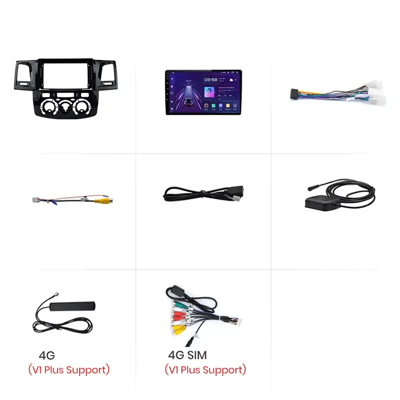 Radio Android do Toyota Fortuner Hilux Revo Hilux Vigo (2007-2015) CarPlay Android Auto 4G WiFi GPS DSP