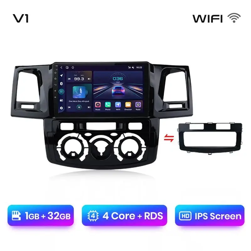 Radio Android do Toyota Fortuner Hilux Revo Hilux Vigo (2007-2015) CarPlay Android Auto 4G WiFi GPS DSP