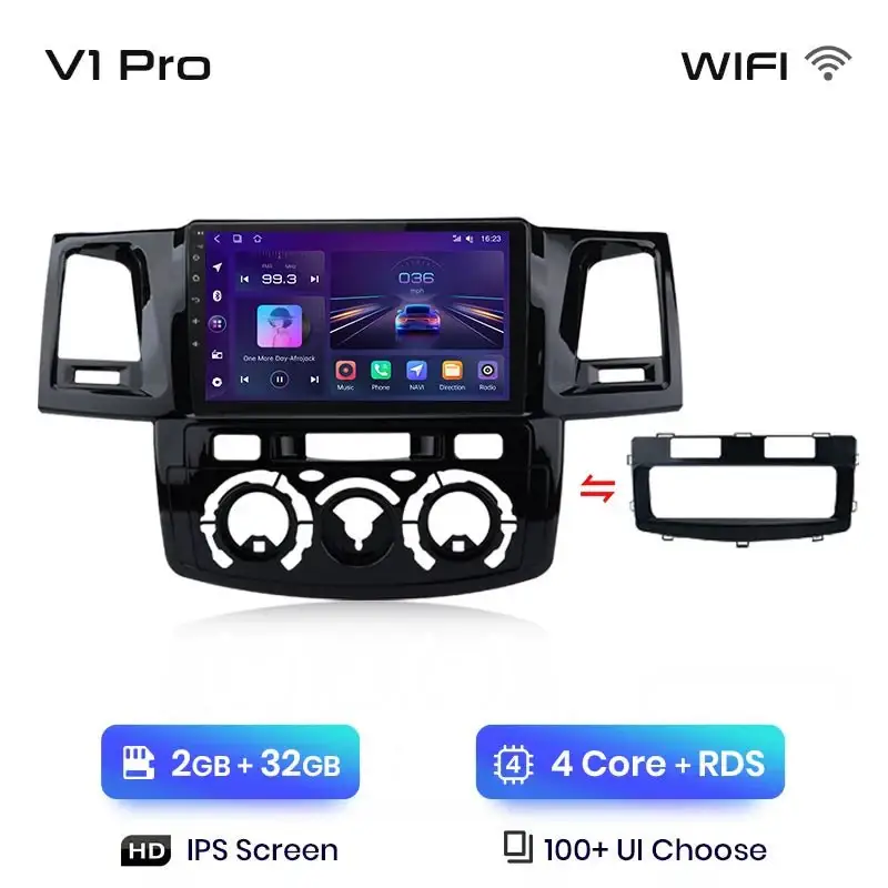 Radio Android do Toyota Fortuner Hilux Revo Hilux Vigo (2007-2015) CarPlay Android Auto 4G WiFi GPS DSP