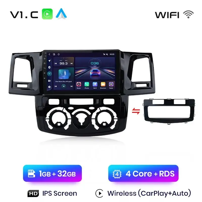 Radio Android do Toyota Fortuner Hilux Revo Hilux Vigo (2007-2015) CarPlay Android Auto 4G WiFi GPS DSP