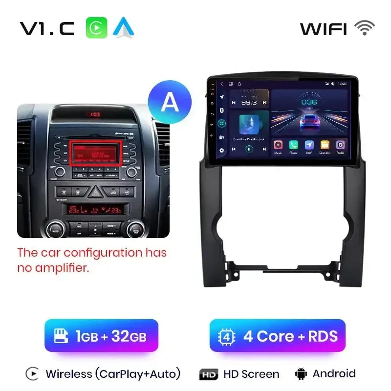 Radio Android do KIA Sorento II (XM) (2009-2012) CarPlay Android Auto 4G WiFi GPS DSP