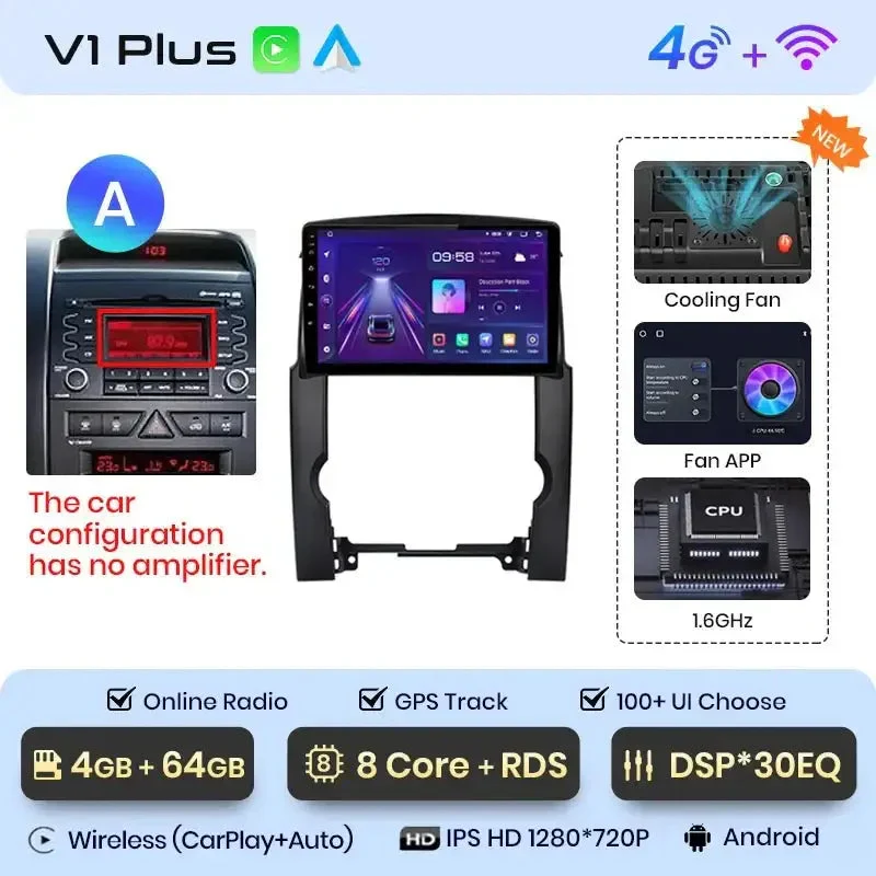 Radio Android do KIA Sorento II (XM) (2009-2012) CarPlay Android Auto 4G WiFi GPS DSP