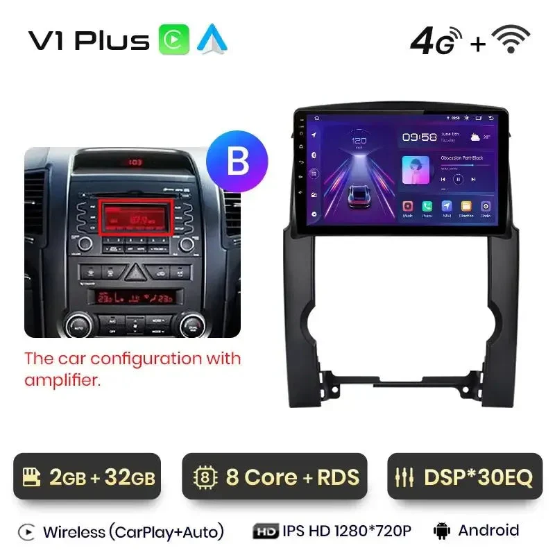 Radio Android do KIA Sorento II (XM) (2009-2012) CarPlay Android Auto 4G WiFi GPS DSP