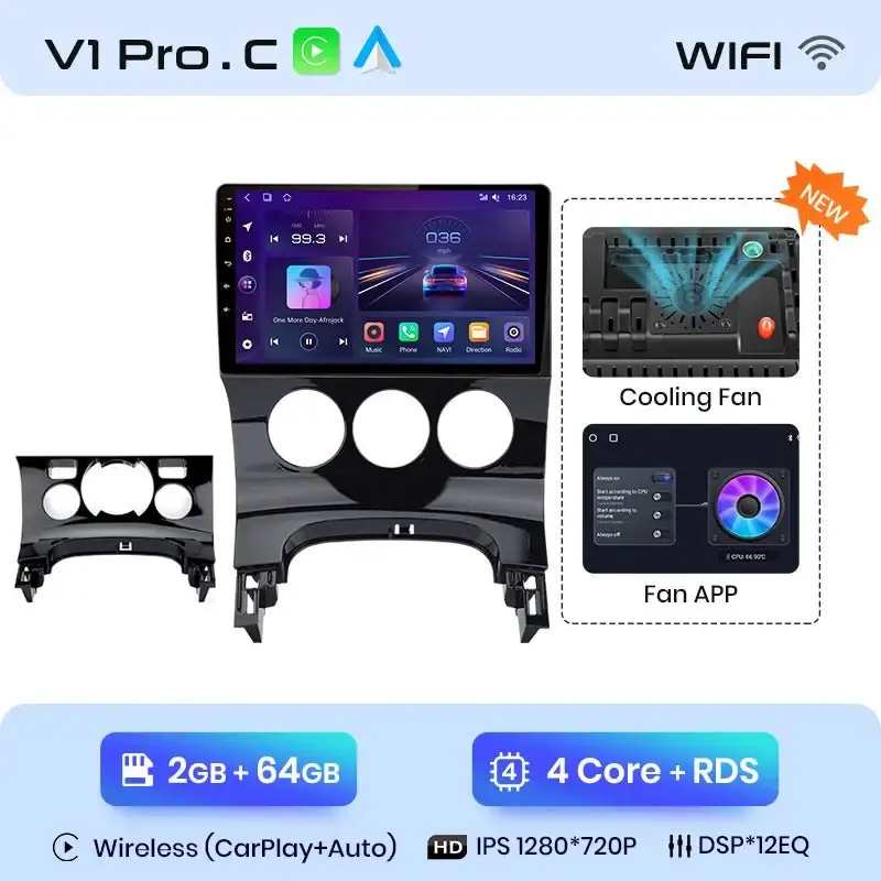 Radio Android do Peugeot 3008 (2009-2015) CarPlay Android Auto 4G WiFi GPS DSP