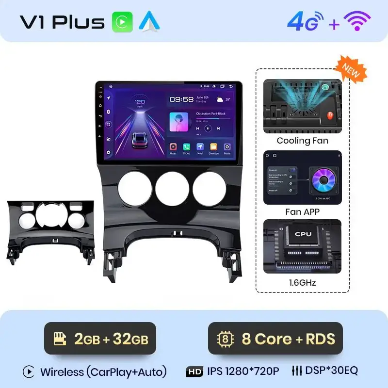 Radio Android do Peugeot 3008 (2009-2015) CarPlay Android Auto 4G WiFi GPS DSP